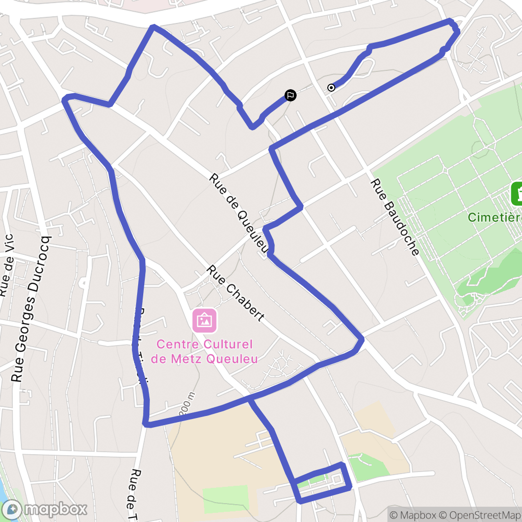 Metz : carte du parcours de randonnée - France