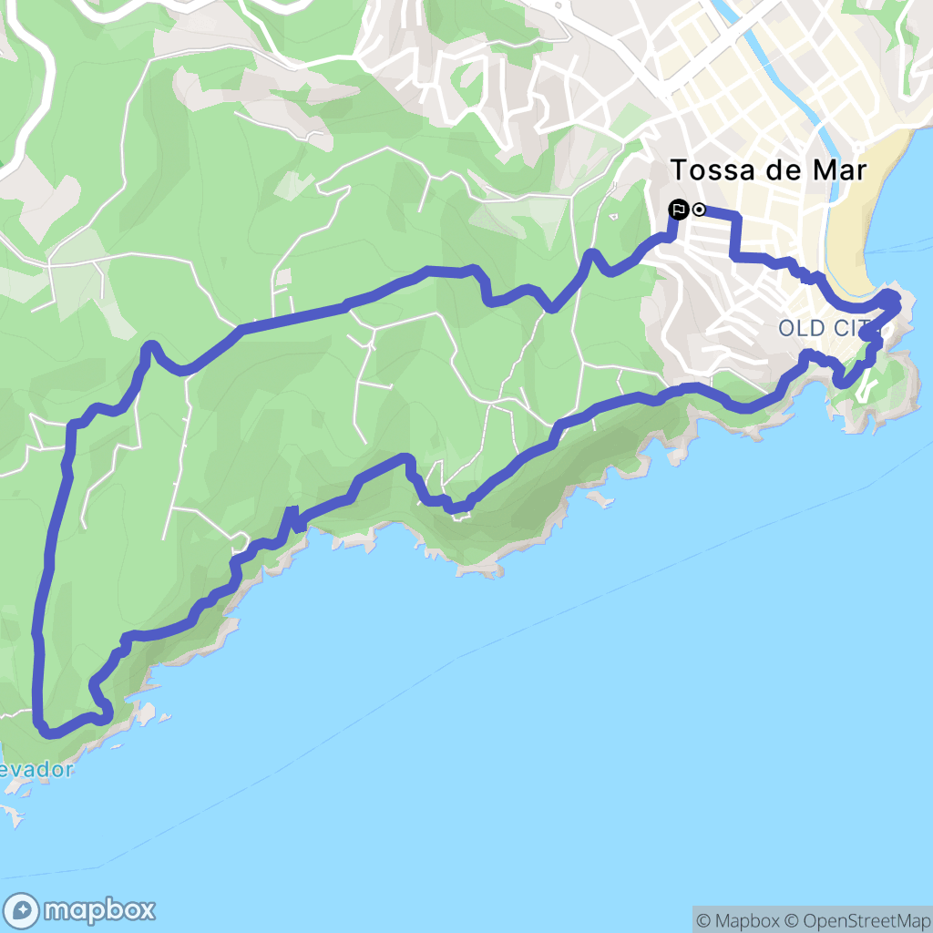 Tossa de Mar : carte du parcours de randonnée - Spain