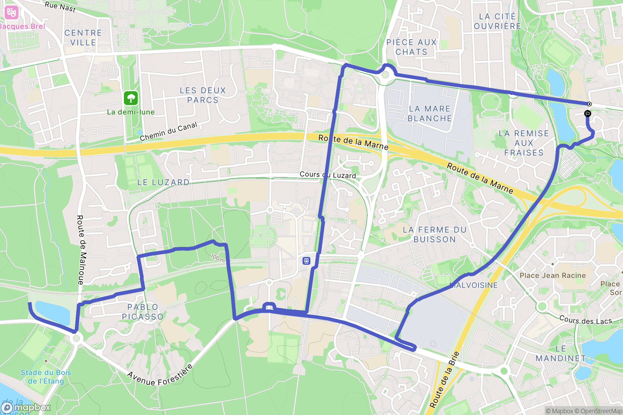 Torcy : carte du parcours de randonnée - France