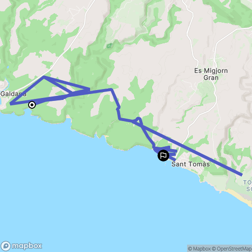 Cala Galdana : carte du parcours de randonnée - Spain
