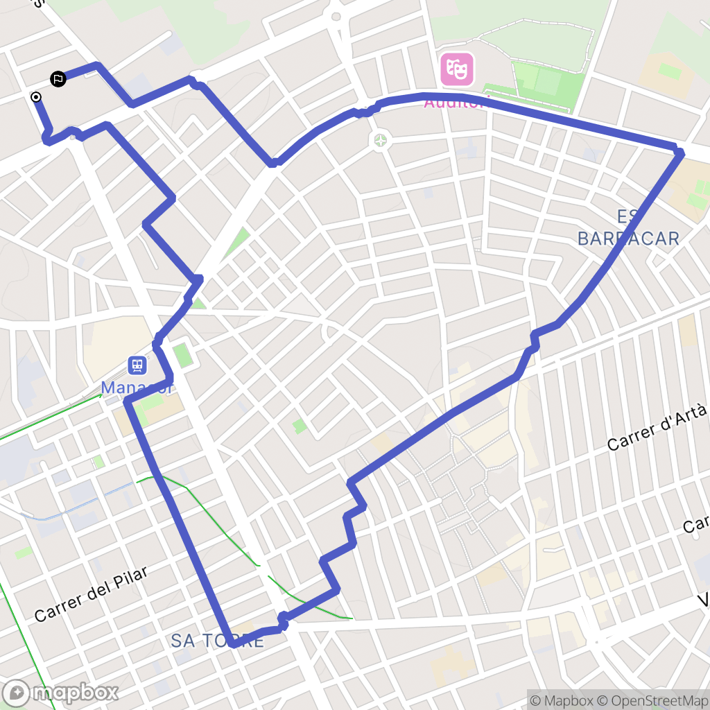 Manacor : carte du parcours de randonnée - Spain
