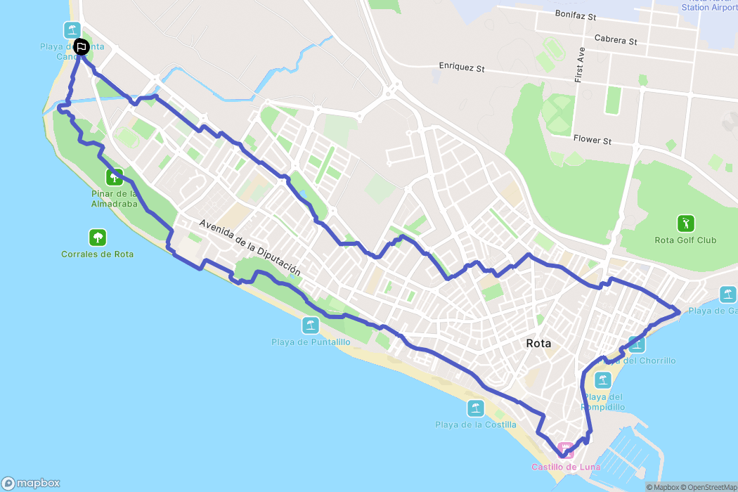 Rota : carte du parcours de randonnée - Spain