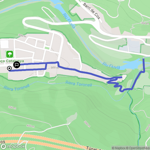 Castellfollit de la Roca : carte du parcours de randonnée - Spain