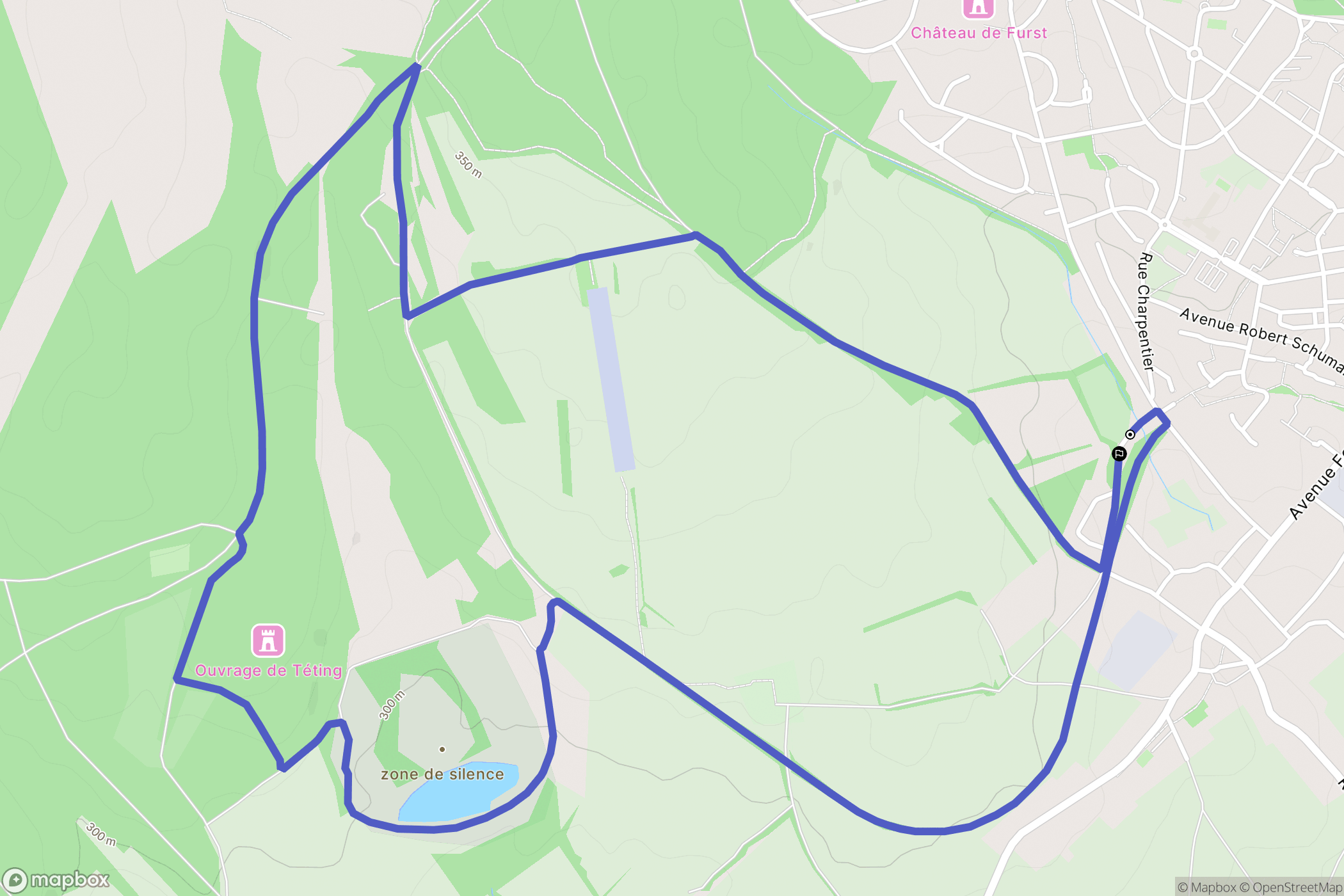 Folschviller : carte du parcours de randonnée - France