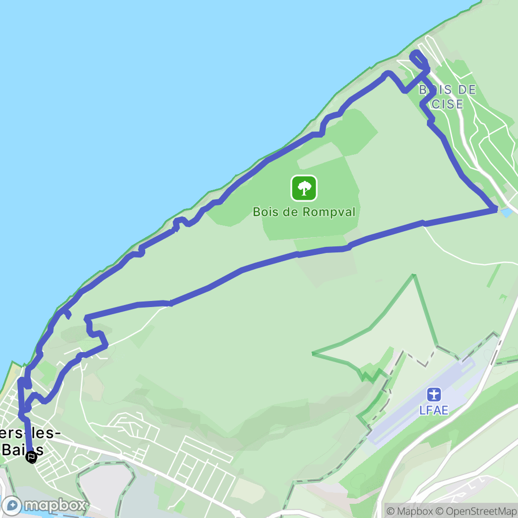 Mers-les-Bains : carte du parcours de randonnée - France