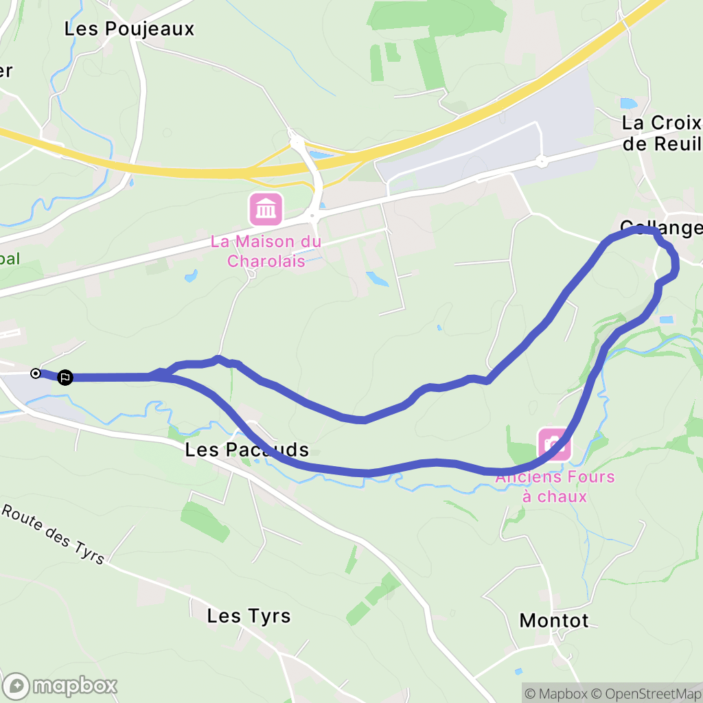 Charolles : carte du parcours de randonnée - France