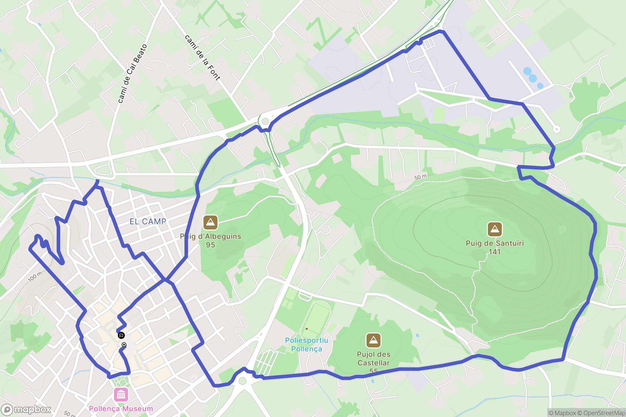 Pollença : carte du parcours de randonnée - Spain
