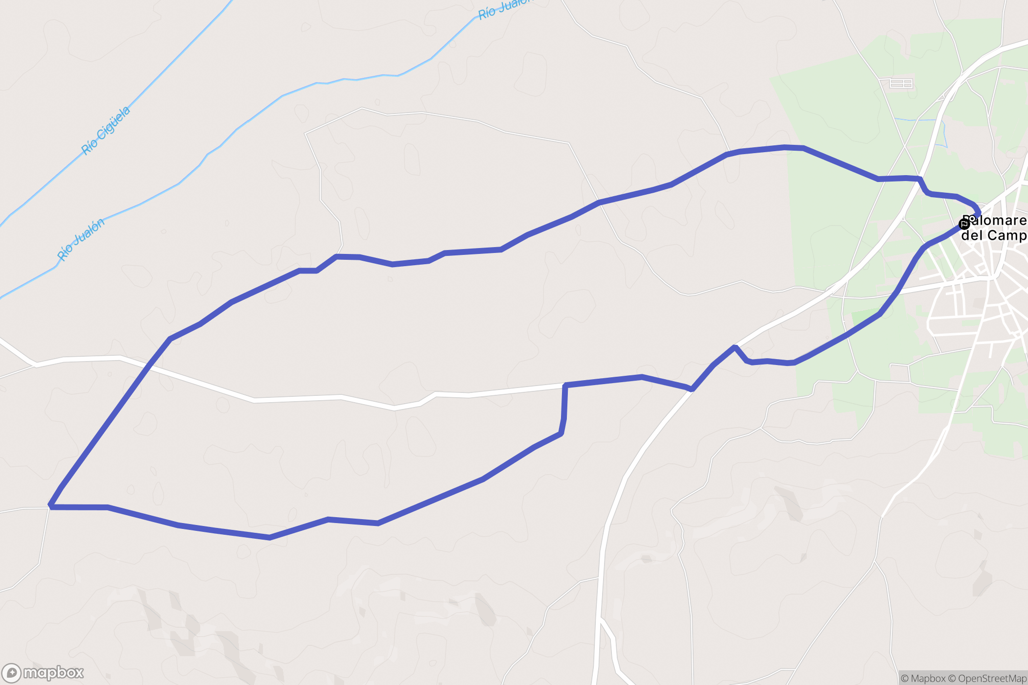 Palomares del Campo : carte du parcours de randonnée - Spain