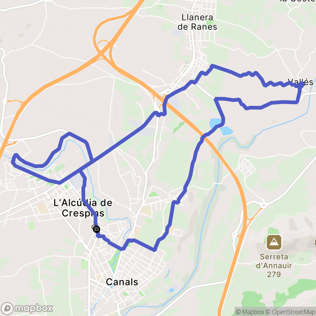 Canals : carte du parcours de randonnée - Spain