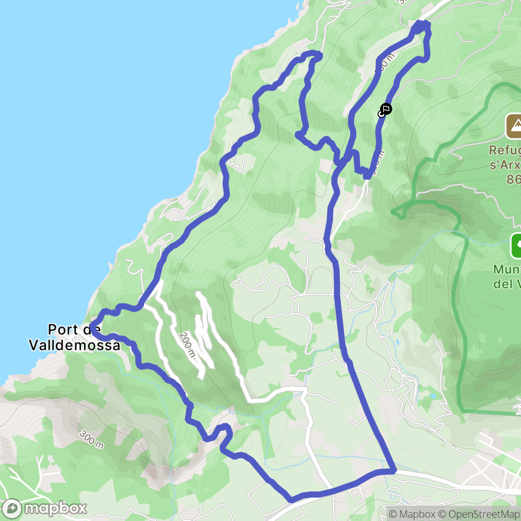 Valldemossa : carte du parcours de randonnée - Spain