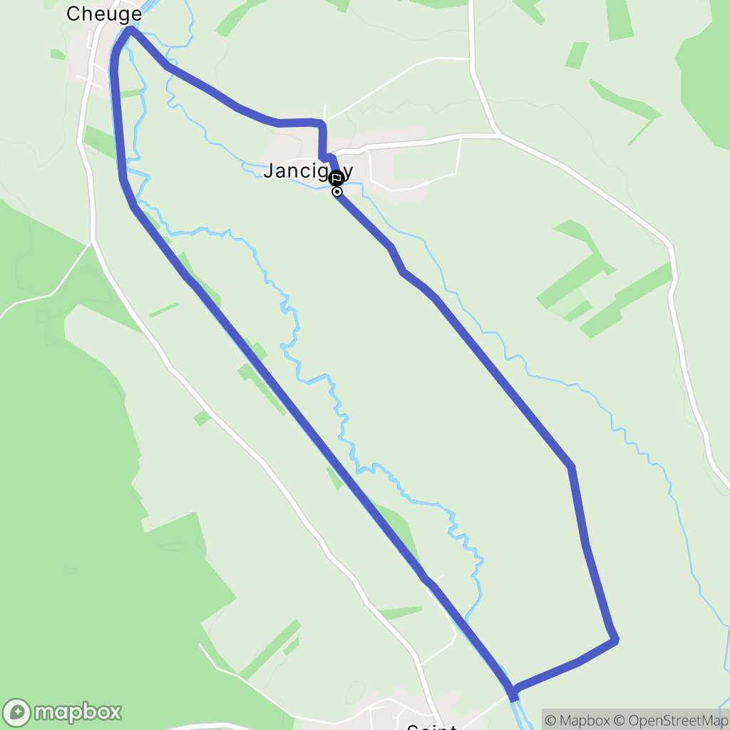 Jancigny : carte du parcours de randonnée - France