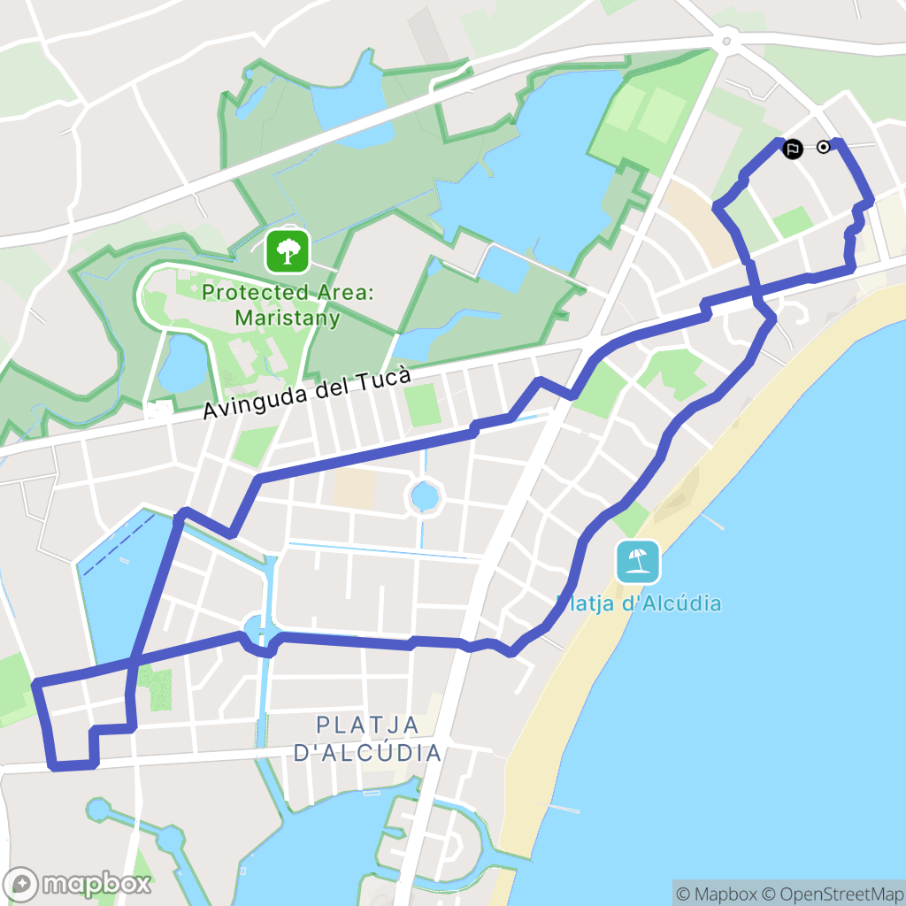 Alcúdia : carte du parcours de randonnée - Spain