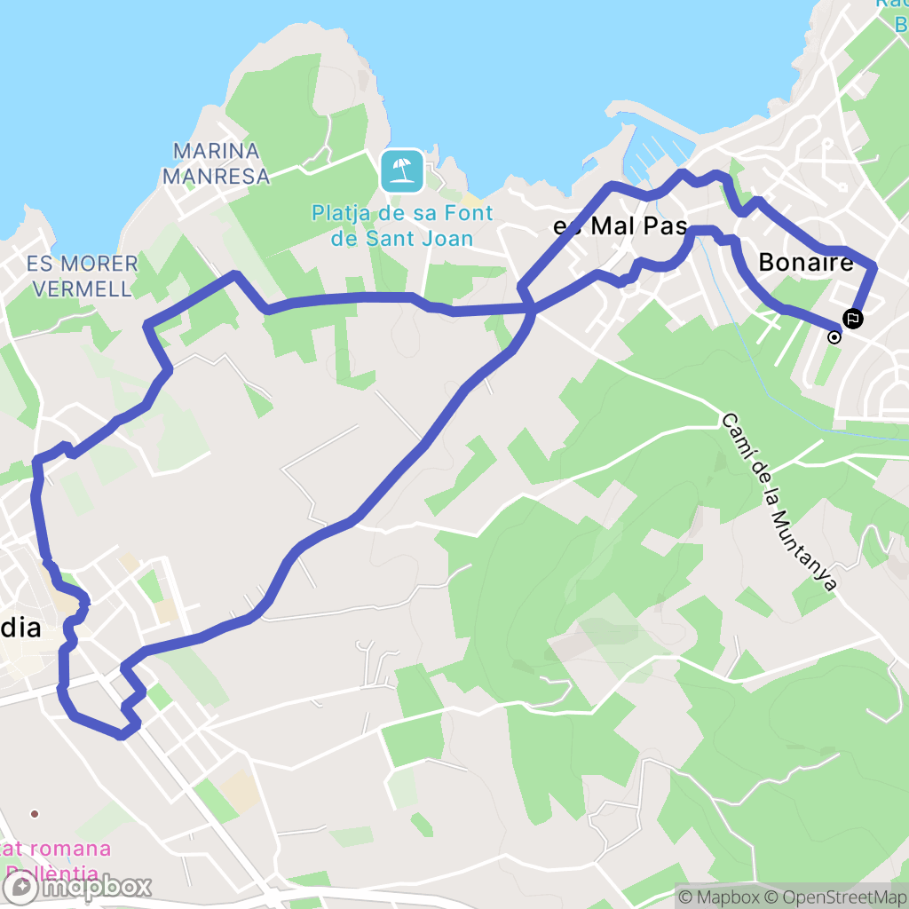 Bonaire : carte du parcours de randonnée - Spain