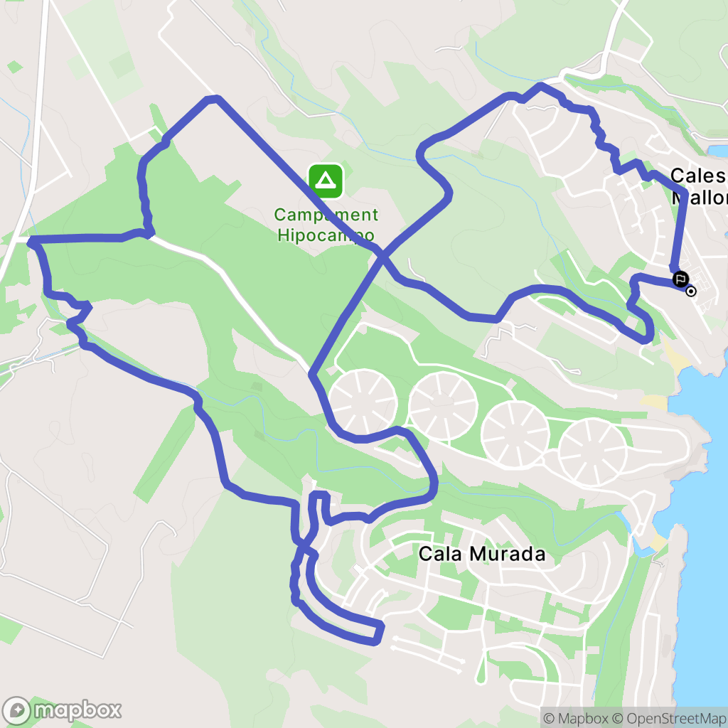 Cales de Mallorca : carte du parcours de randonnée - Spain