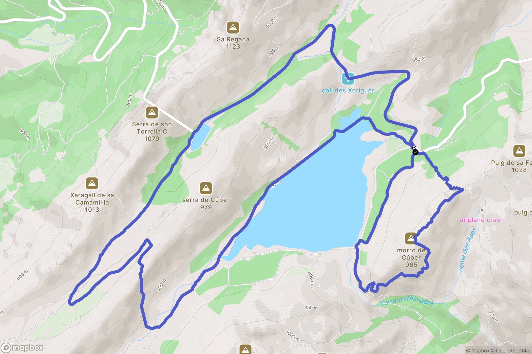 Fornalutx : carte du parcours de randonnée - Spain