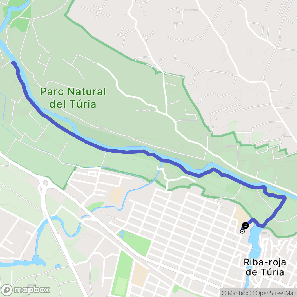 Riba-roja de Túria : carte du parcours de randonnée - Spain