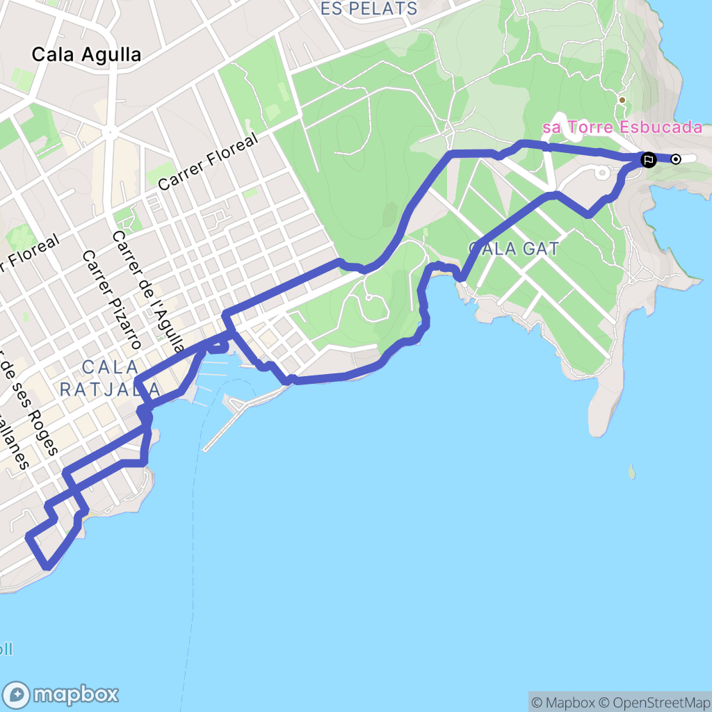 Capdepera : carte du parcours de randonnée - Spain