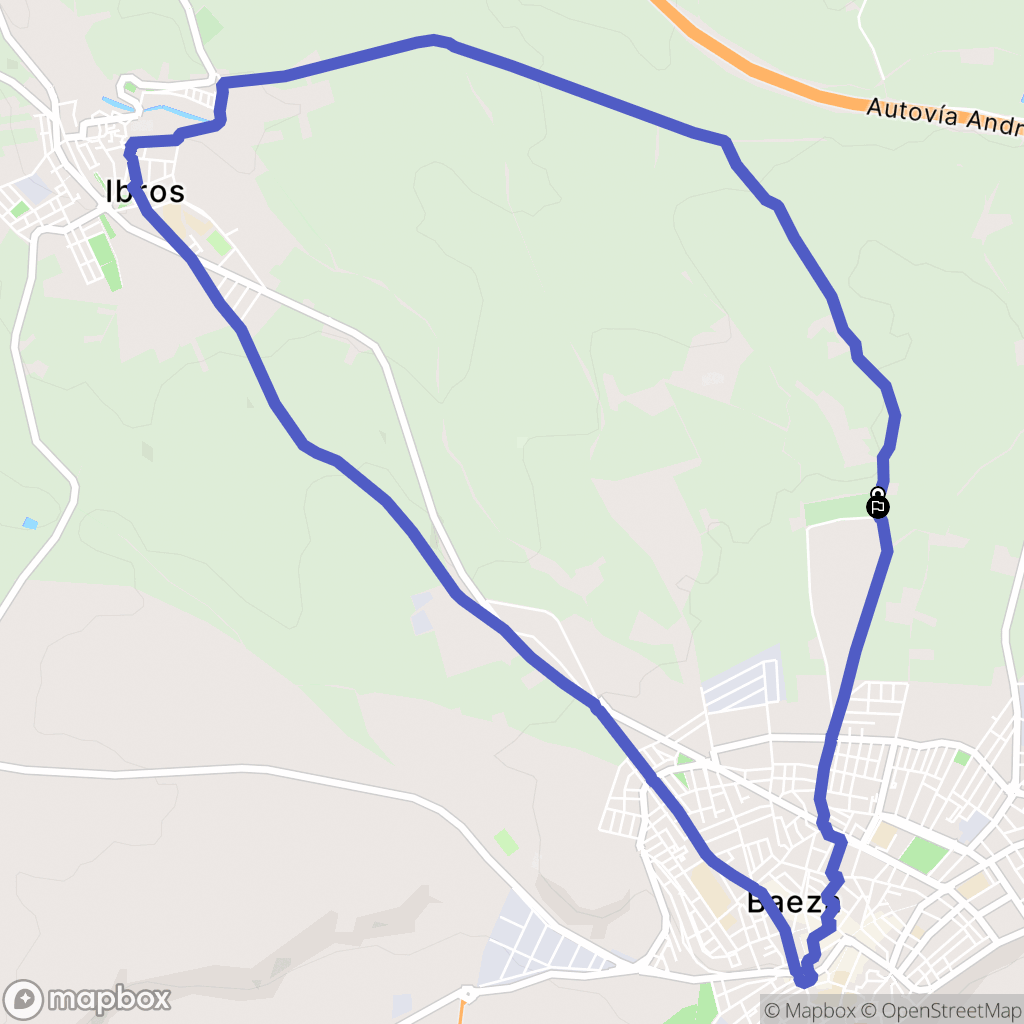 Baeza : carte du parcours de randonnée - Spain