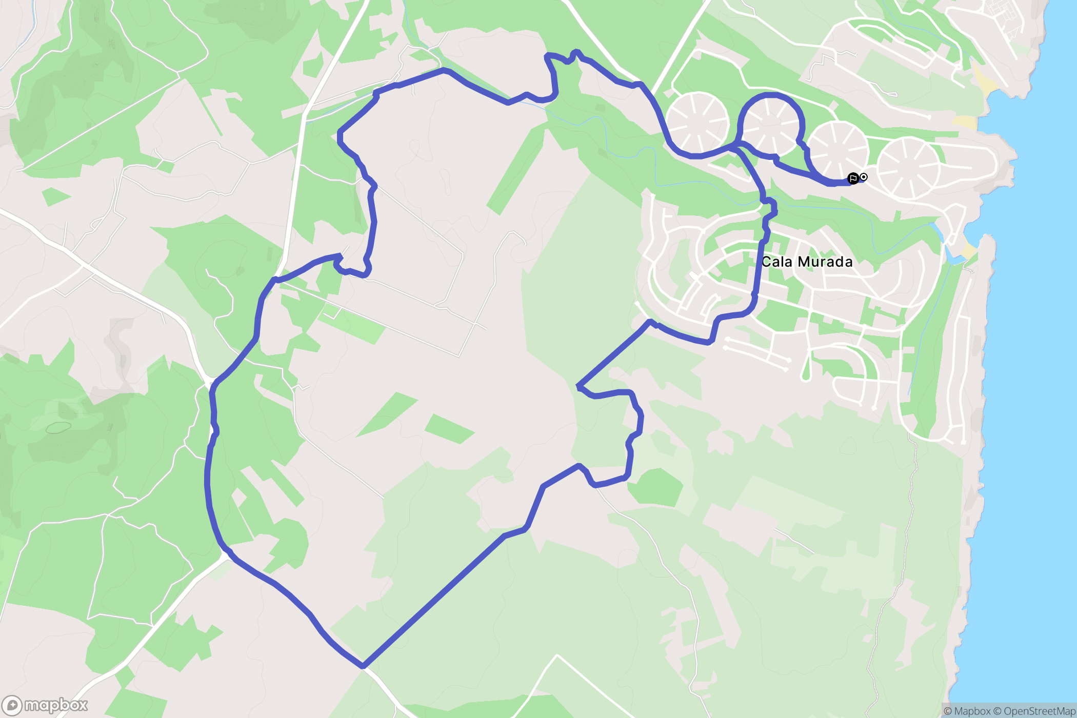 Cala Murada : carte du parcours de randonnée - Spain