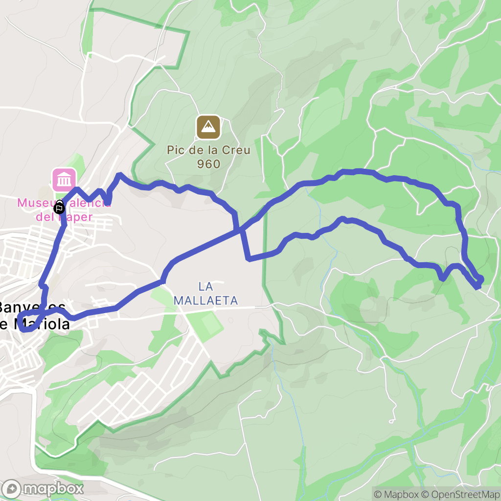 Banyeres de Mariola : carte du parcours de randonnée - Spain