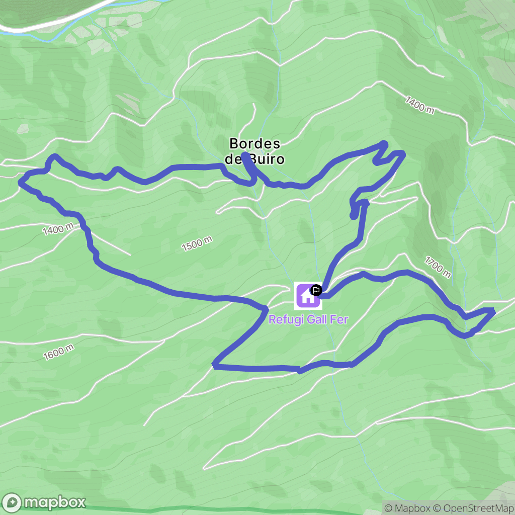 Ainet de Besan : carte du parcours de randonnée - Spain