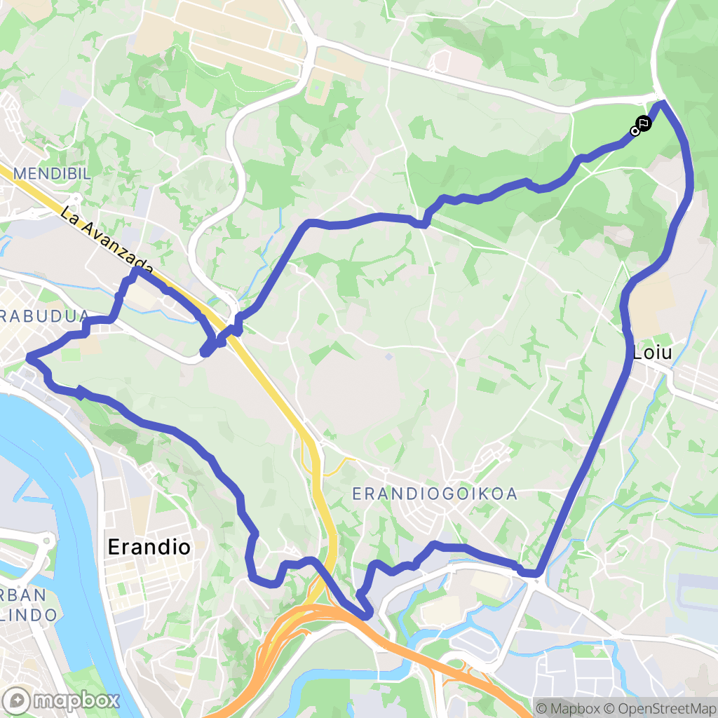 Erandio : carte du parcours de randonnée - Spain