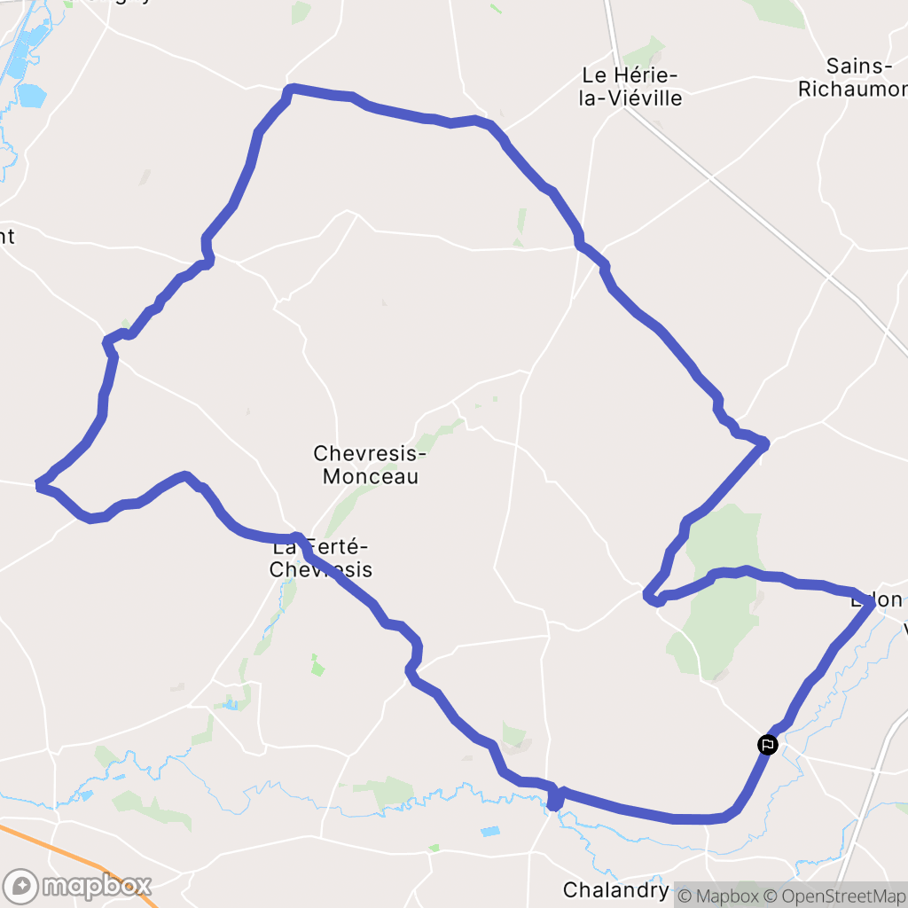 Dercy : carte du parcours de randonnée - France