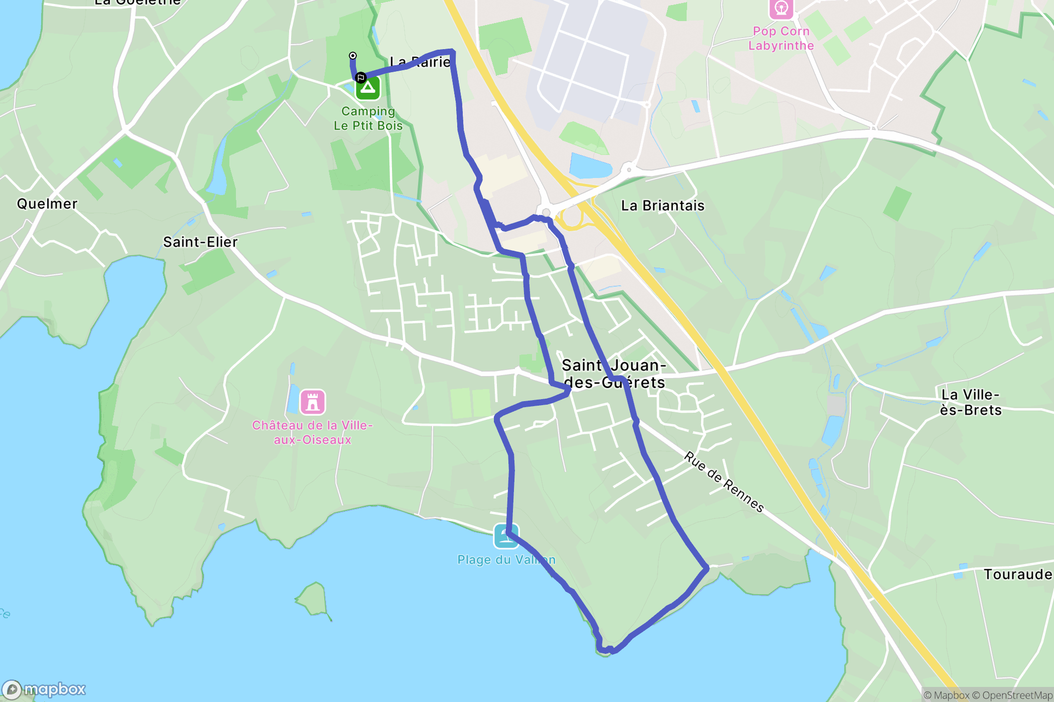 Saint-Jouan-des-Guérets : carte du parcours de randonnée - France