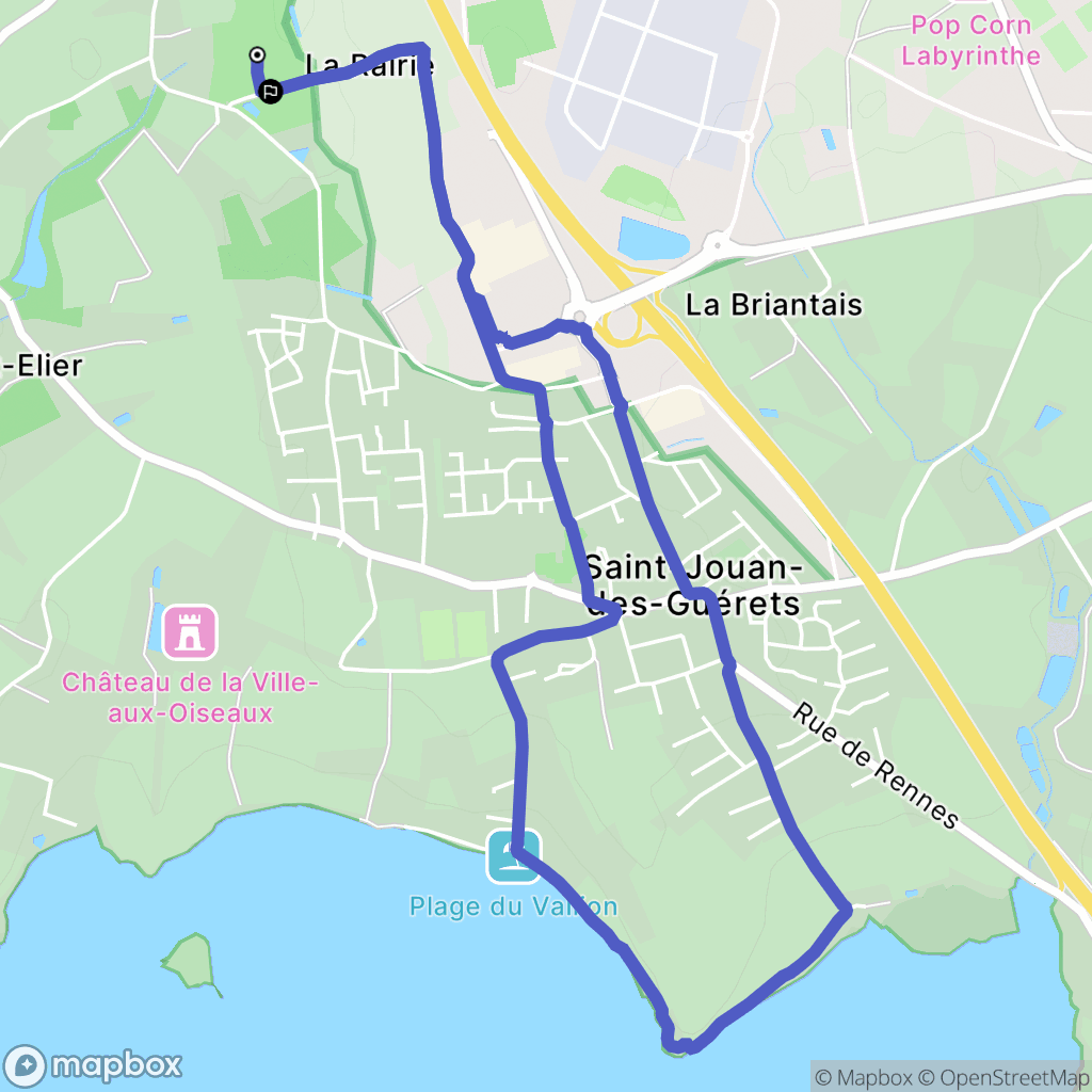 Saint-Jouan-des-Guérets : carte du parcours de randonnée - France
