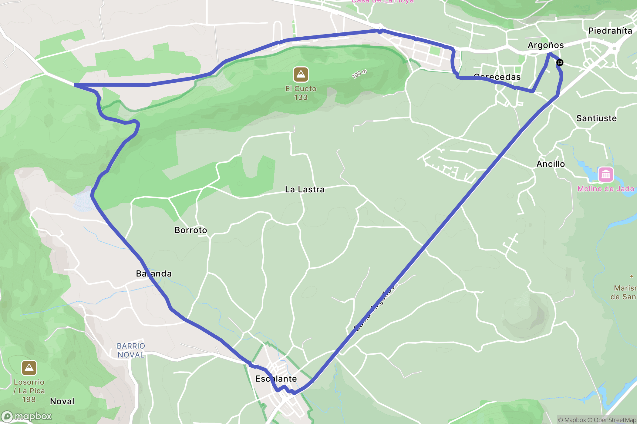 Cerecedas : carte du parcours de randonnée - Spain