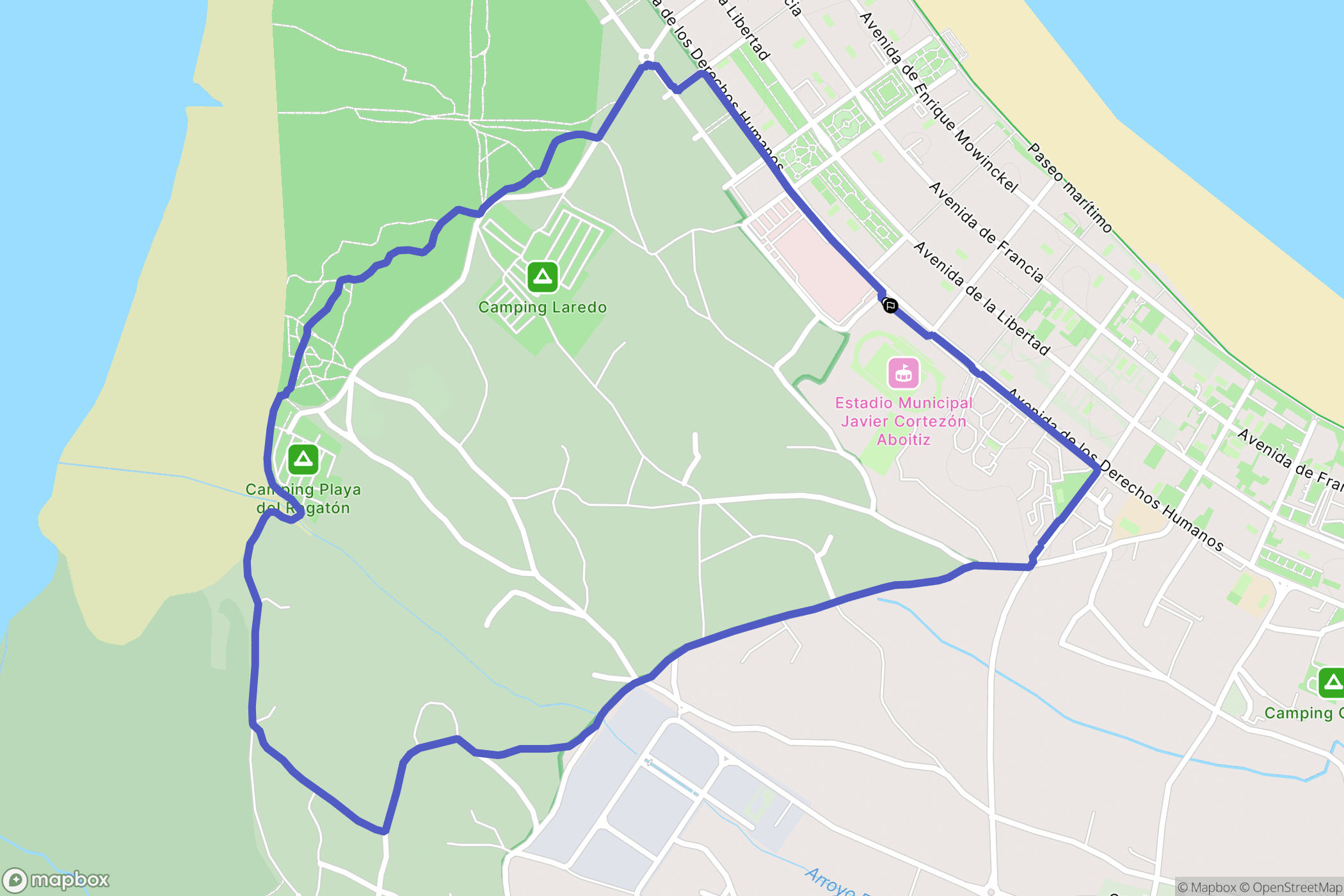 Laredo : carte du parcours de randonnée - Spain