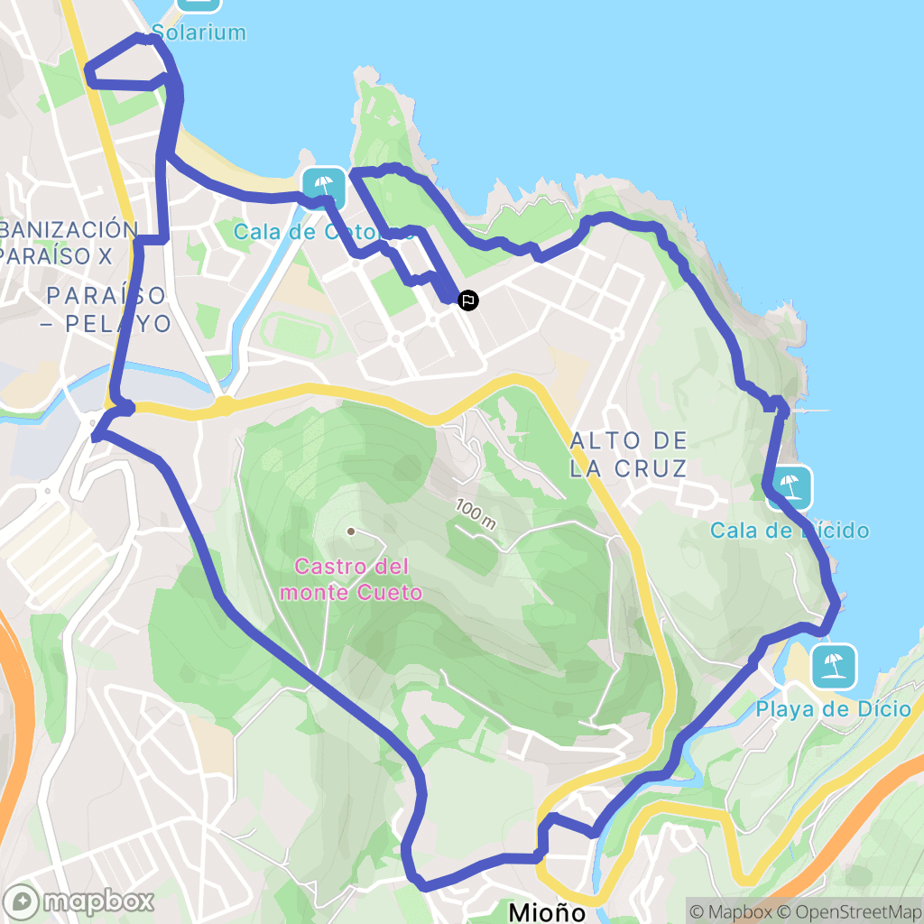 Castro-Urdiales : carte du parcours de randonnée - Spain