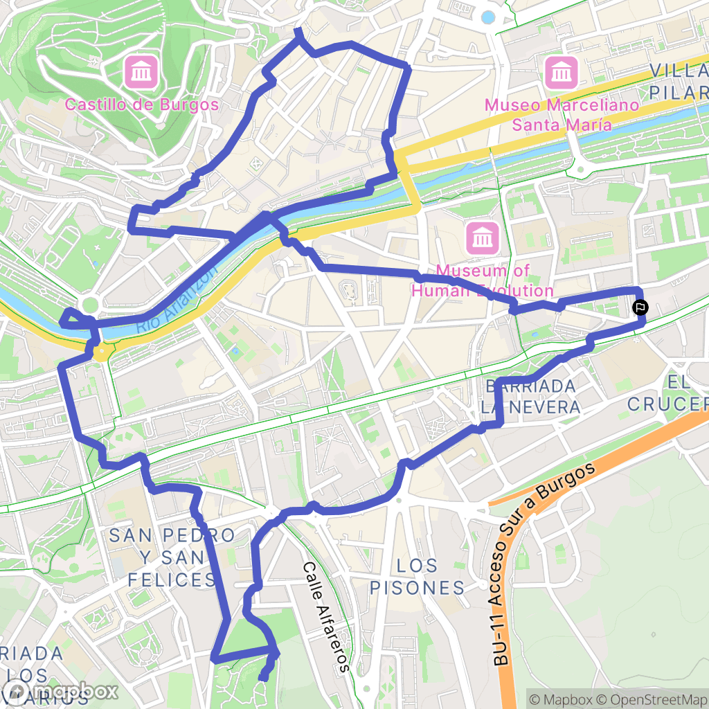 Burgos : carte du parcours de randonnée - Spain