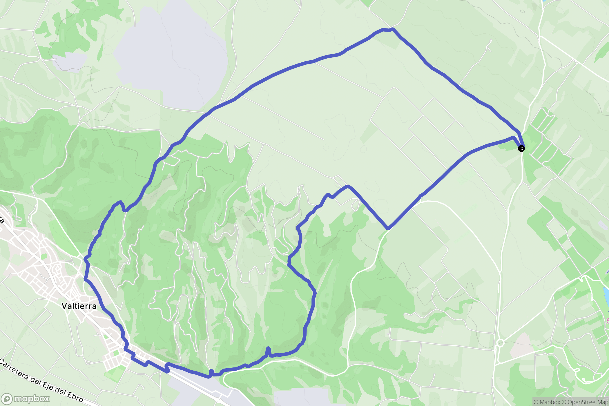 Arguedas : carte du parcours de randonnée - Spain