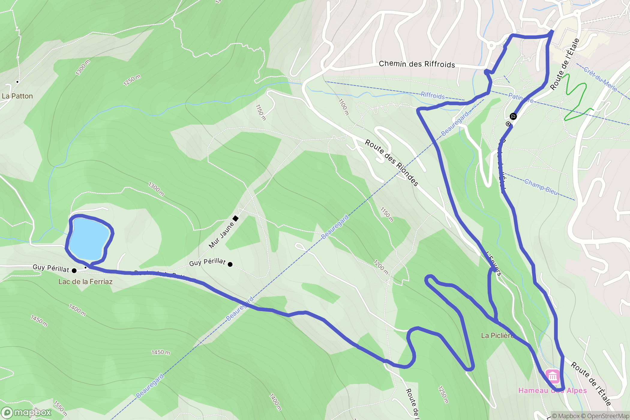 La Clusaz : carte du parcours de randonnée - France
