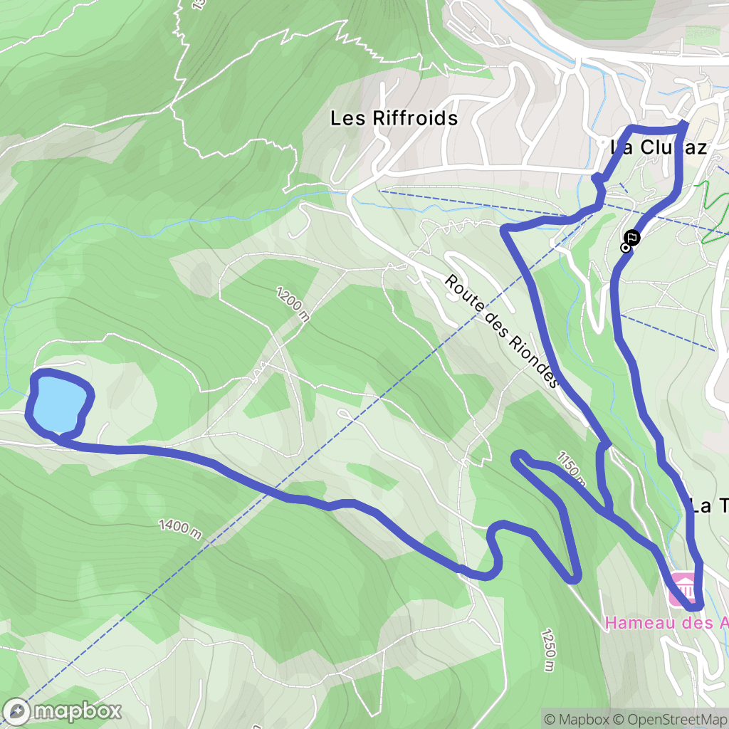 La Clusaz : carte du parcours de randonnée - France