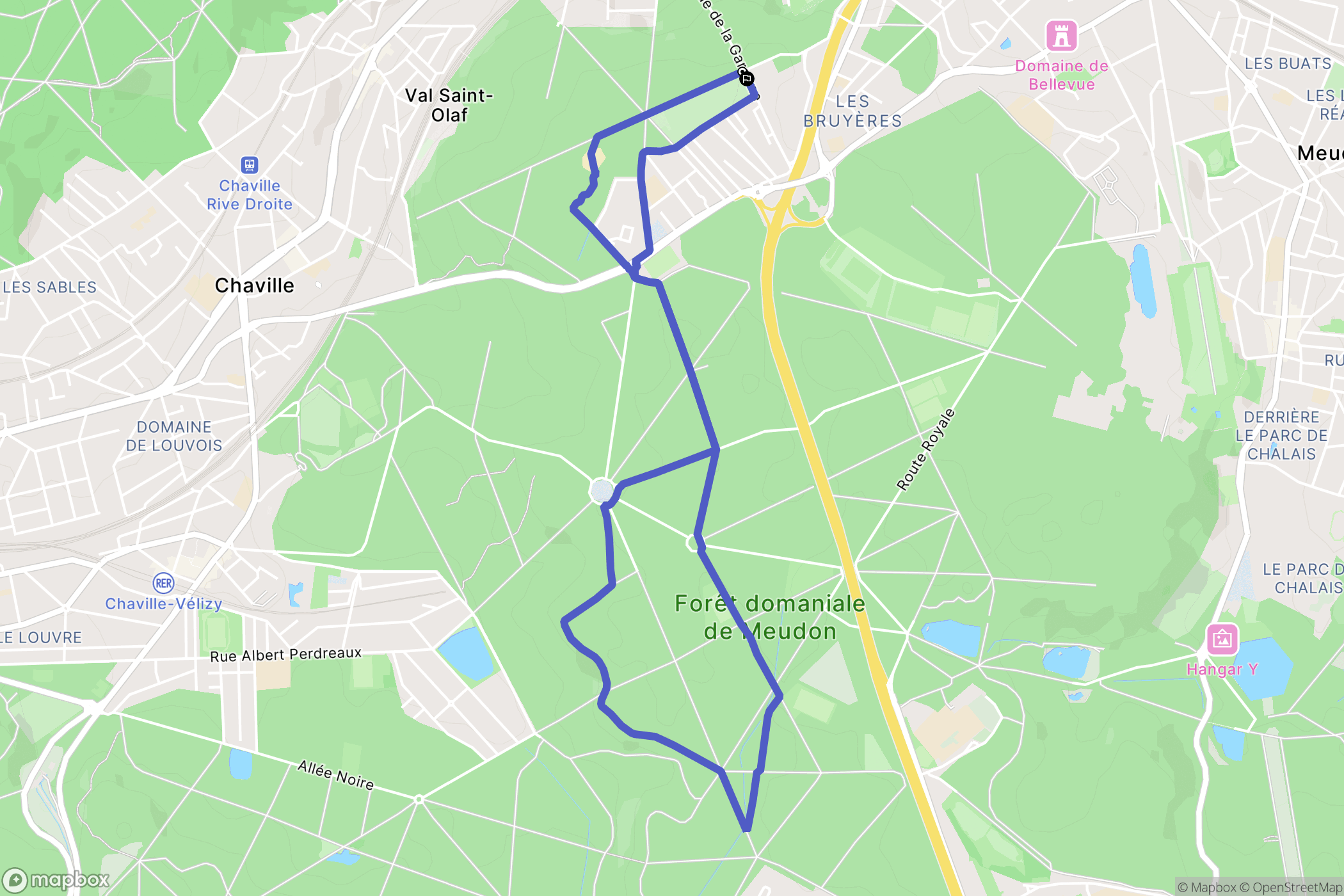 Sèvres : carte du parcours de randonnée - France