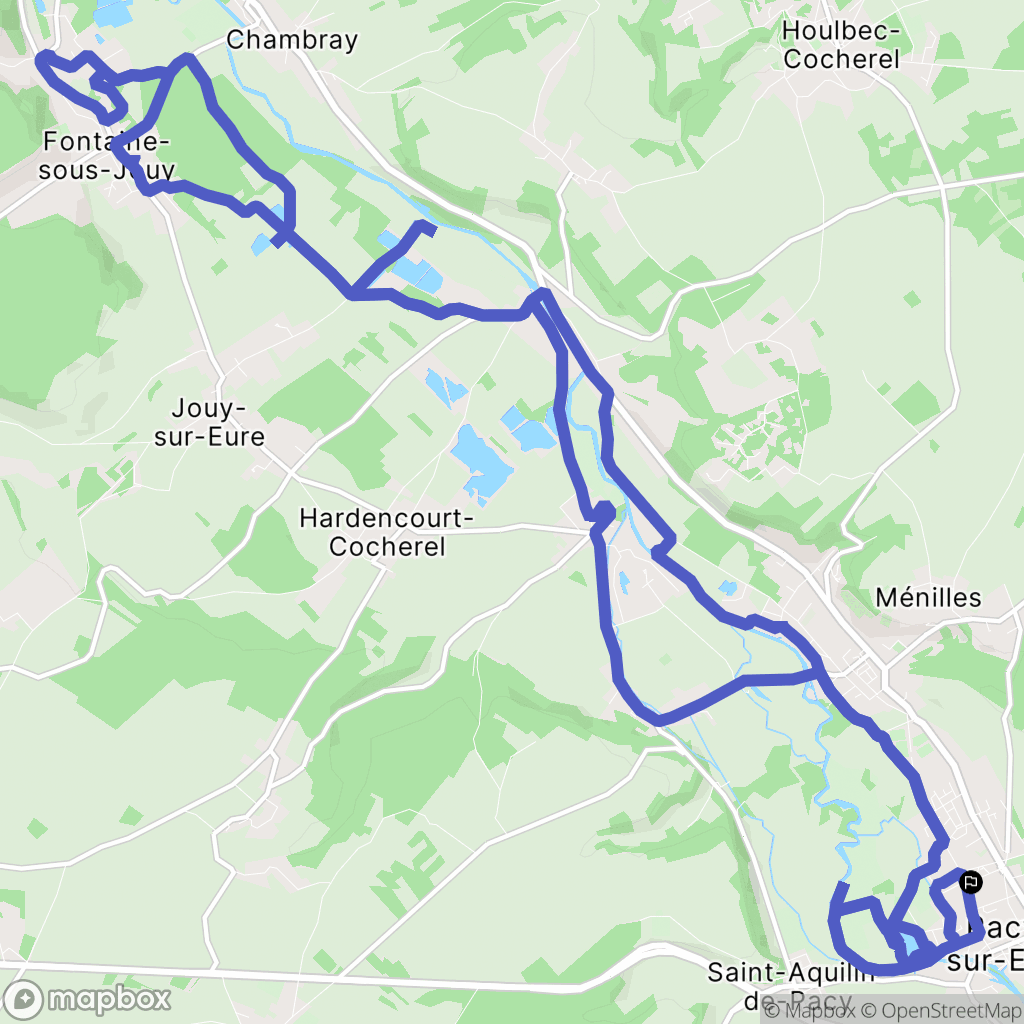 Pacy-sur-Eure : carte du parcours de randonnée - France