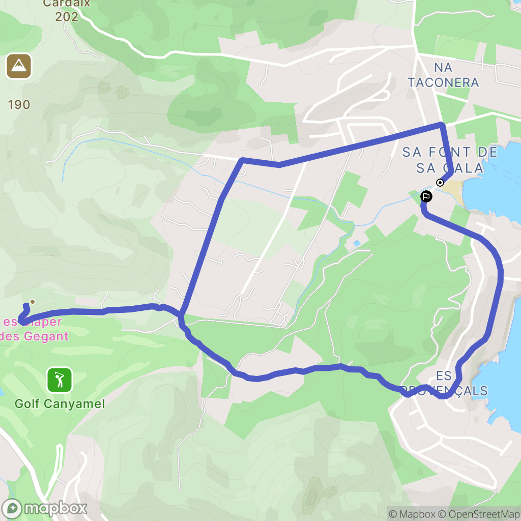 Capdepera : carte du parcours de randonnée - Spain