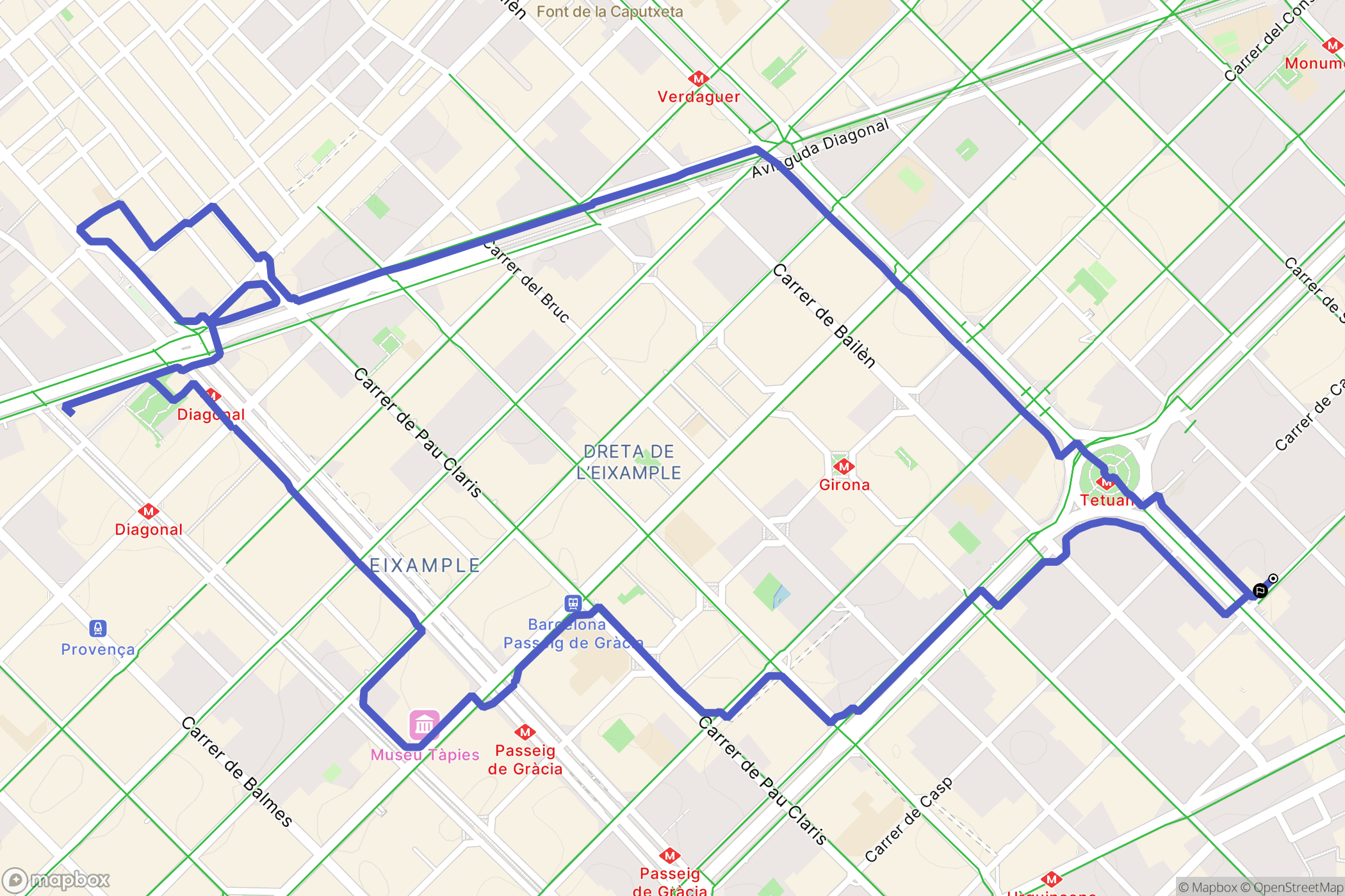 Barcelona : carte du parcours de randonnée - Spain