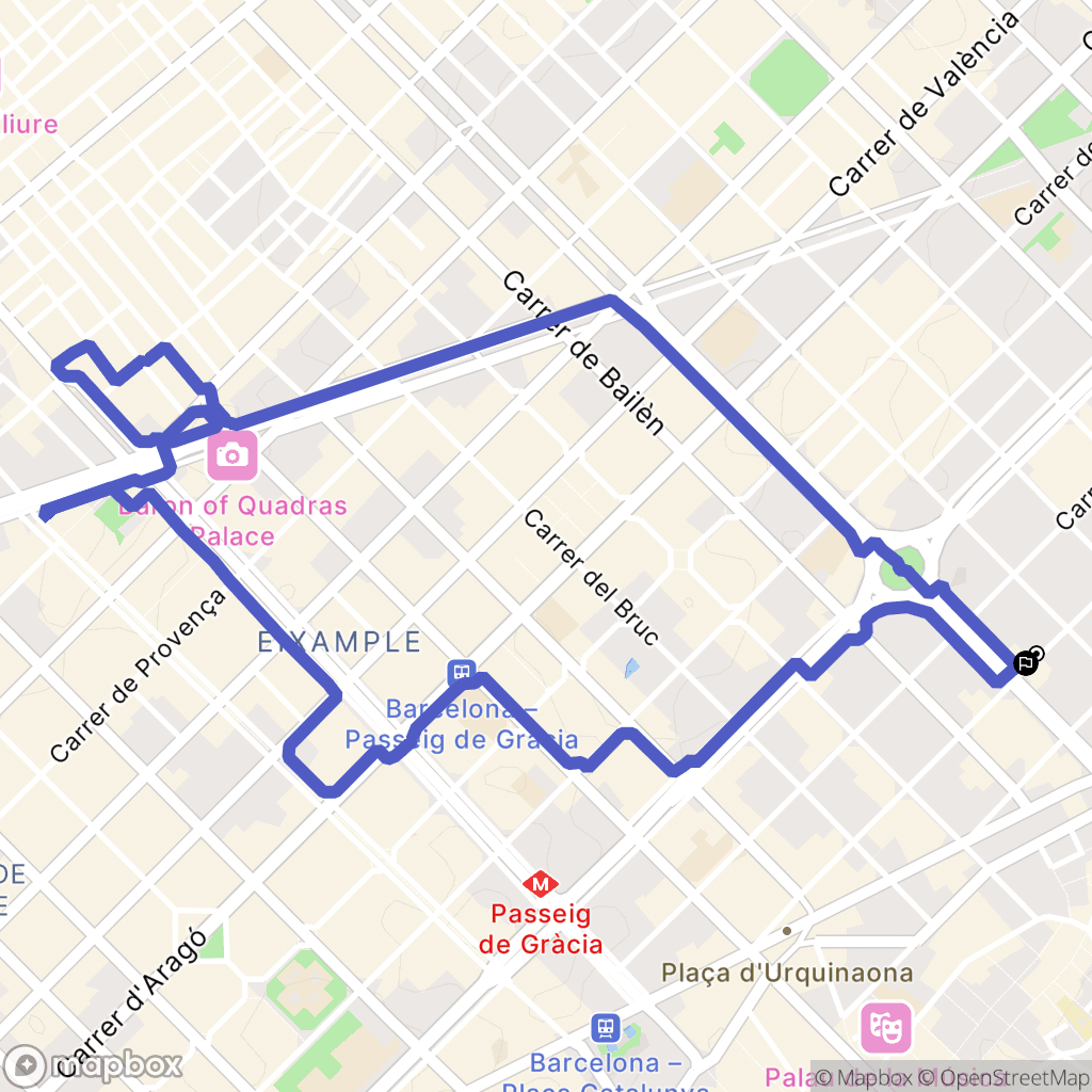 Barcelona : carte du parcours de randonnée - Spain