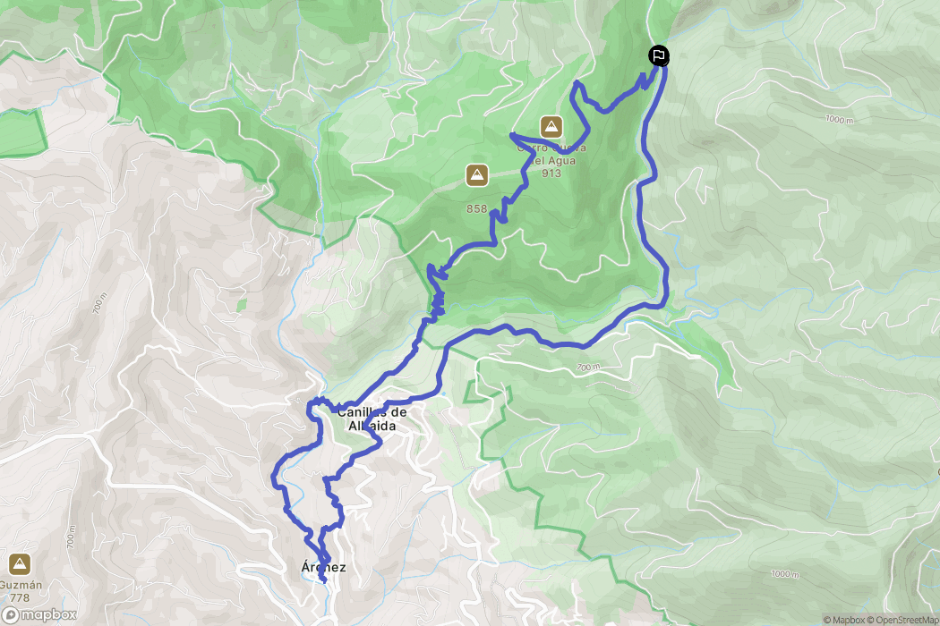  : carte du parcours de randonnée - Spain