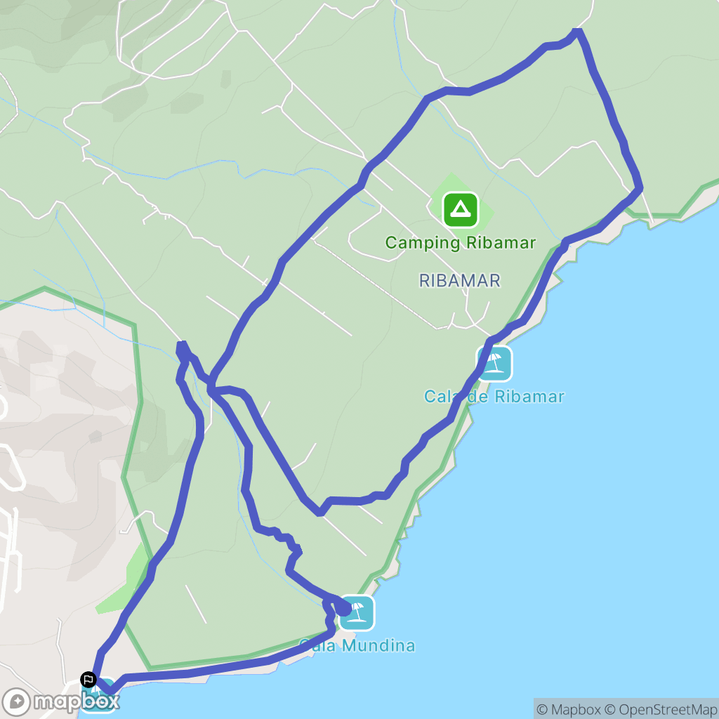 Alcossebre : carte du parcours de randonnée - Spain