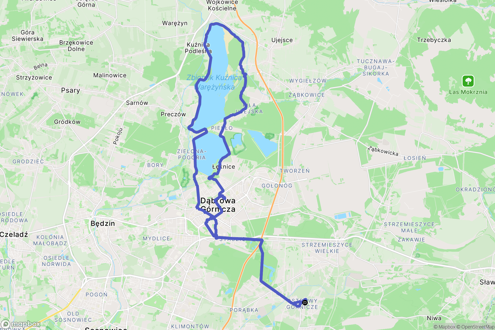 Sosnowiec: mapa trasy - Poland