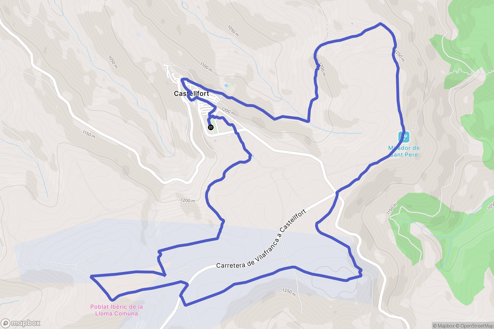 Castellfort : carte du parcours de randonnée - Spain