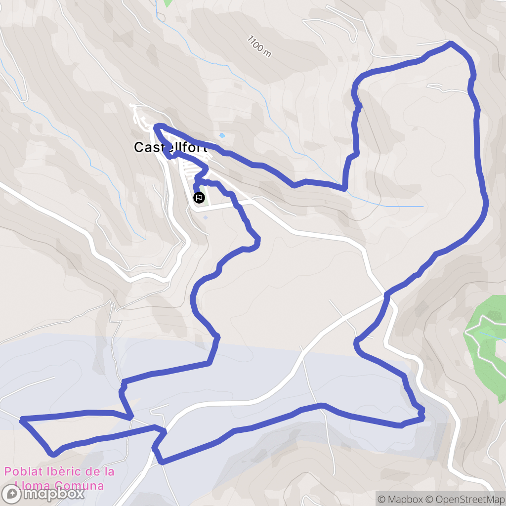 Castellfort : carte du parcours de randonnée - Spain