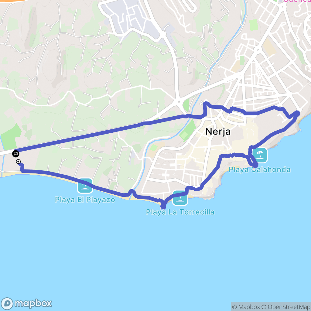 Nerja : carte du parcours de randonnée - Spain