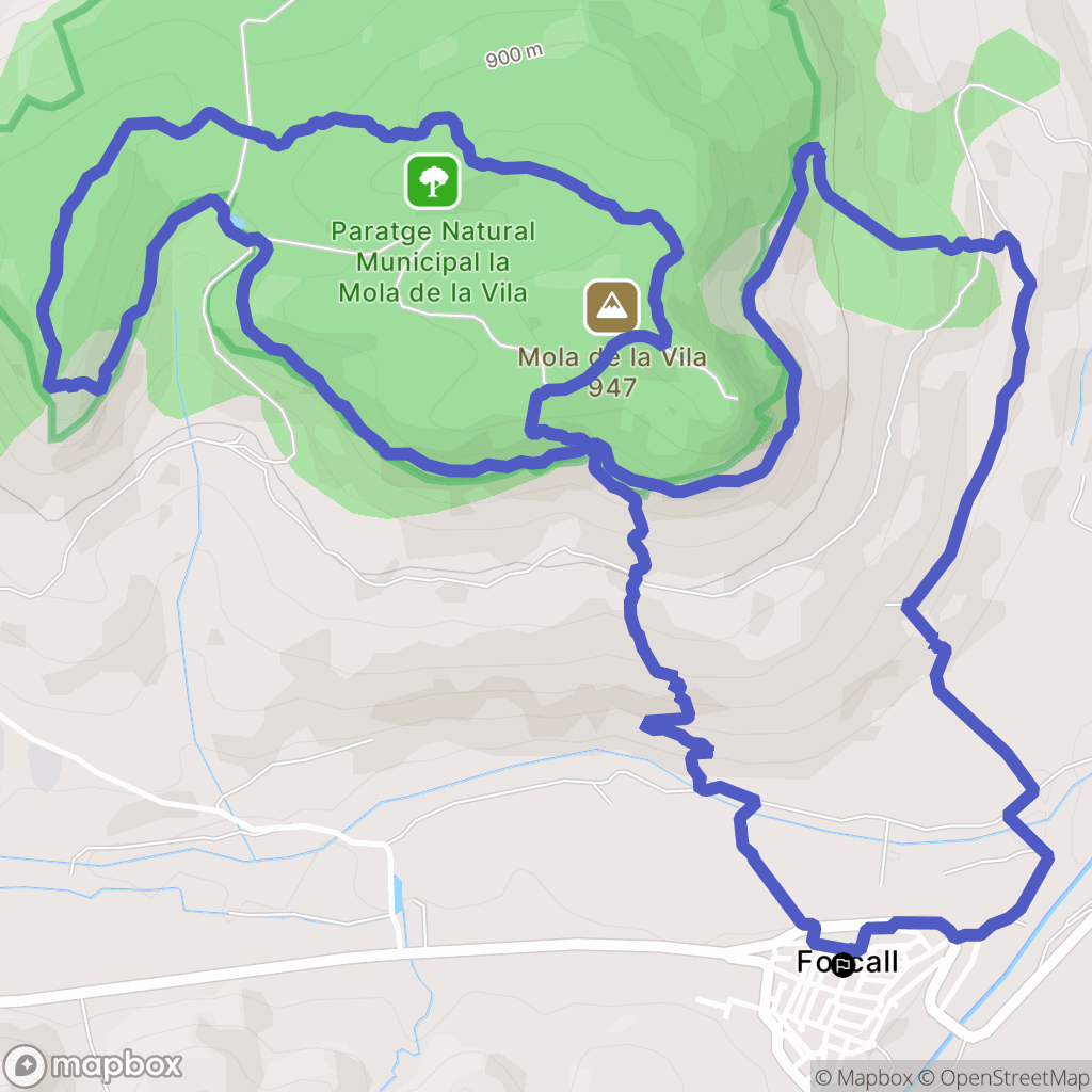 Forcall : carte du parcours de randonnée - Spain