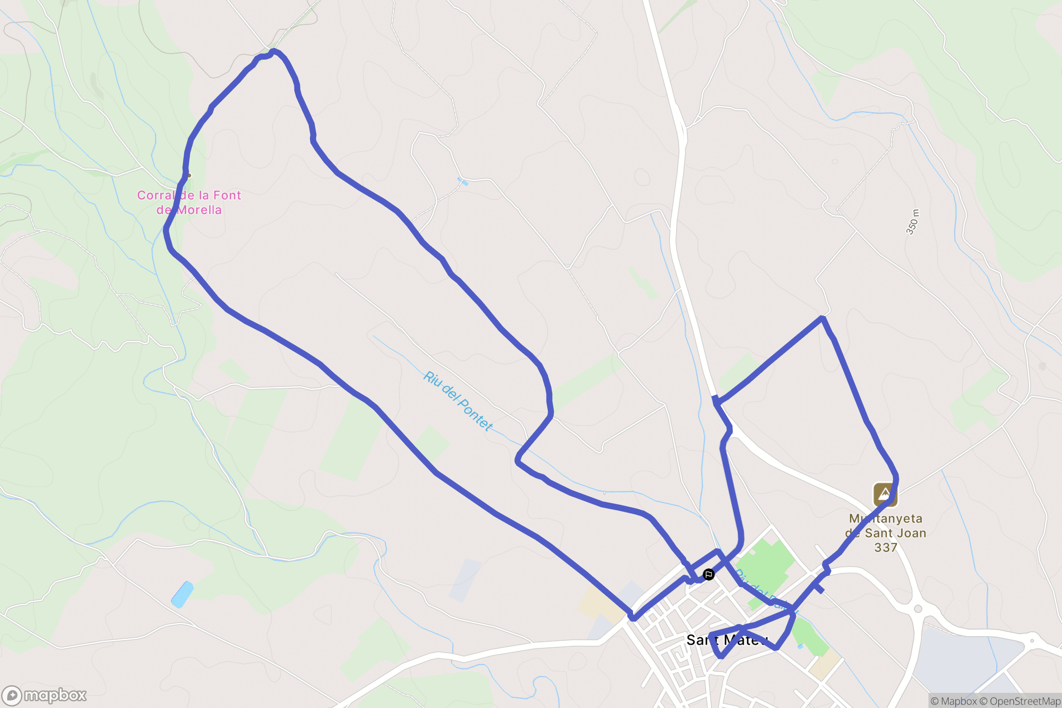 Sant Mateu : carte du parcours de randonnée - Spain