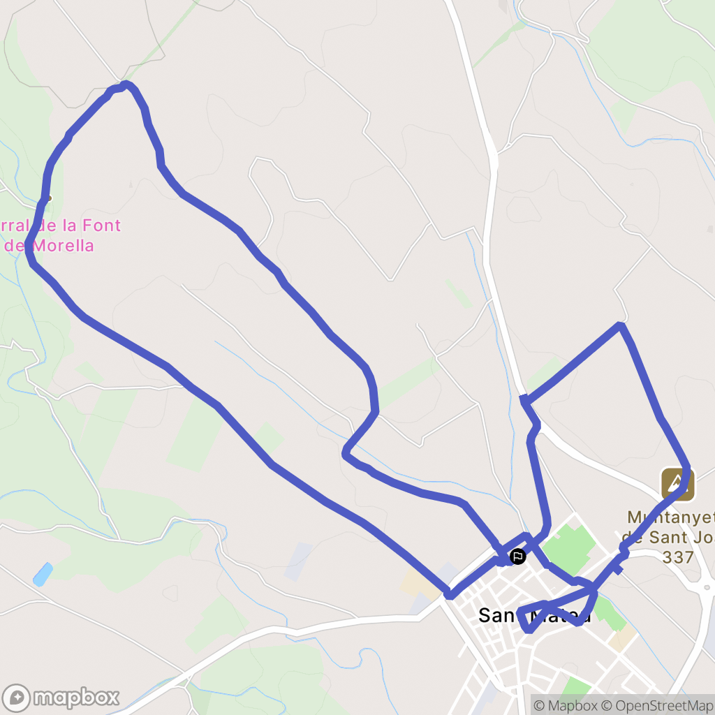 Sant Mateu : carte du parcours de randonnée - Spain
